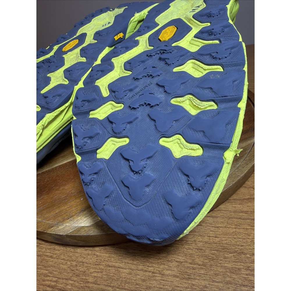 HOKA ONE ONE Men's Shoes Size 14 2E Speedgoat 5 Wide Stone Blue/ Dark Citron - Picture 15 of 16